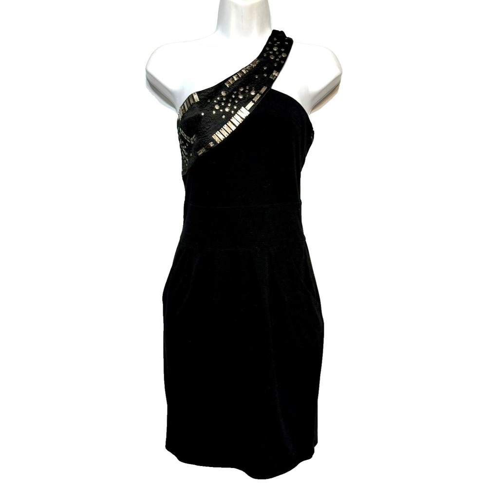 Lotus Y2K Party Glam Embellished One Shoulder Mini Dress‎ Small It Girl Siren